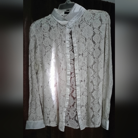 Men's 2X Jogal See through Lace shirt - Picture 2 of 6